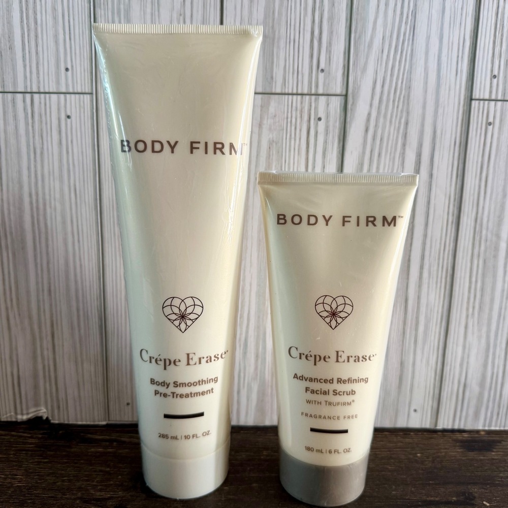 Body Firm Crepe Erase Body Smoothing Pre-Treatment 10oz & Facial Scrub 6oz Set